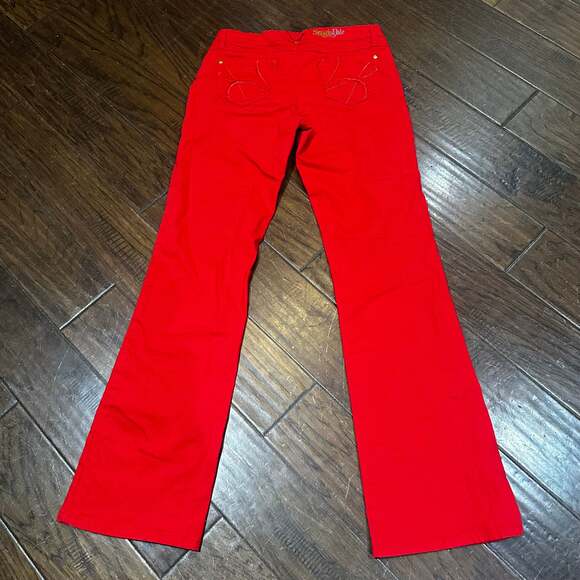 Southpole Red Denim Jeans, Y2K Streetwear Core, Size 9
